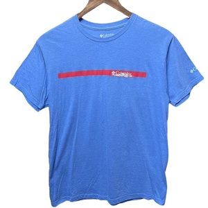 basic Columbia small logo graphic red box short sleeve crewneck summer T-shirt